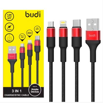 Budi 3in1 Charging Cable 1.2M (162T3)