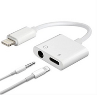 2 Pack Headphones Adapter for iPhone, 2 in 1 Lightning to 3.5mm Headphone Audio and Charger