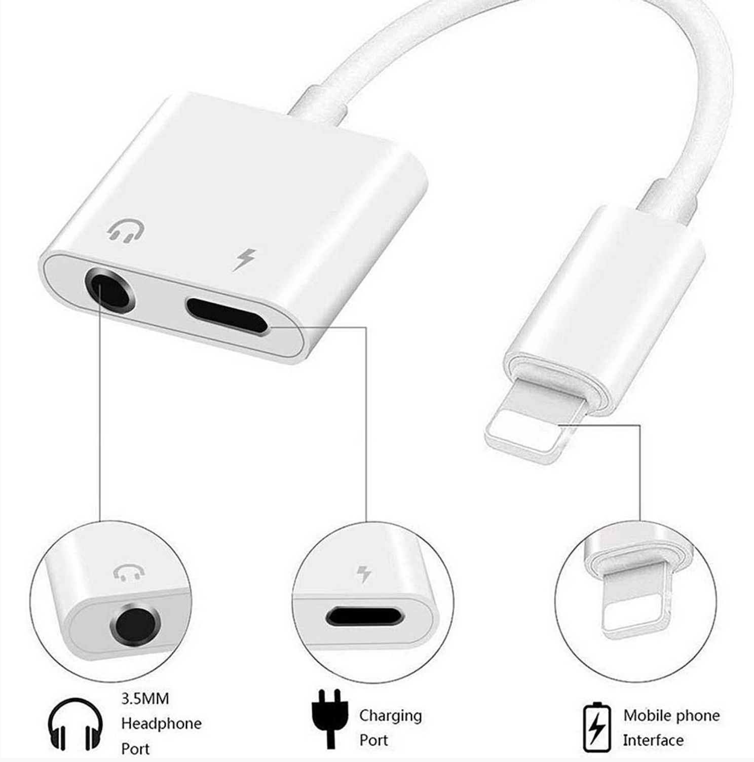 Pack Headphones Adapter for iPhone, in Lightning to