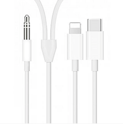 JH-CM32 Type-C & Lightning To 3.5mm Aux Audio Cable